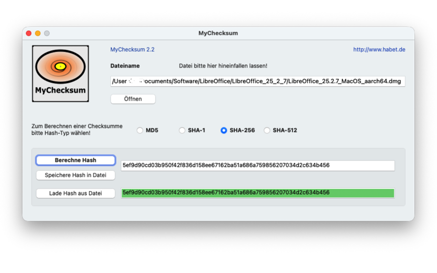 Screenshot MyChecksum
